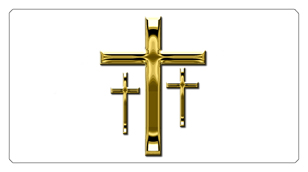 541 DSC700-517-GD-WT Gold 3 Crosses White